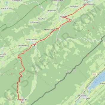 GTJ - 09 Les Villedieu - Chapelle des Bois GPS track, route, trail