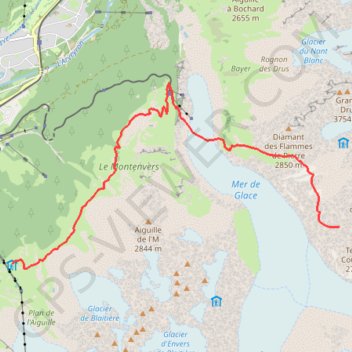Plan de L'Aiguille - Refuge du Couvercle GPS track, route, trail