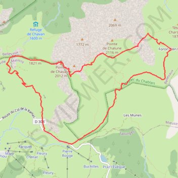 La Pointe de Chavasse,m GPS track, route, trail