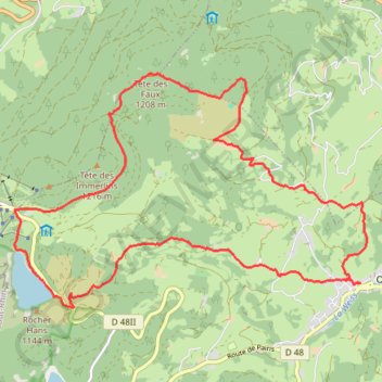 Orbey, Tête des Faux, Lac Blanc GPS track, route, trail