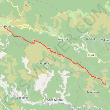Ardèche Tour du Tanargue La Roche Loubaresse GPS track, route, trail