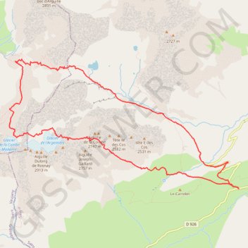 Traversée Aiguilles d'Argentière GPS track, route, trail