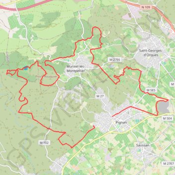 Autour de Pignan et Murviel les Montpellier GPS track, route, trail