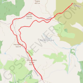 HOCHAHANDIA depuis le Col des Palombières GPS track, route, trail