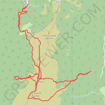 Tricotage au tour du Grand Rocher GPS track, route, trail