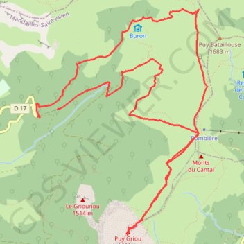 Rando puy griou GPS track, route, trail