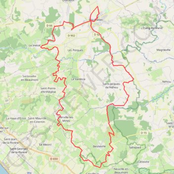 Rando des Donjons - Bricquebec GPS track, route, trail