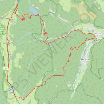 Chaumes du col du Herrenberg au Rainkopf, Lac de l'Altenweiher GPS track, route, trail