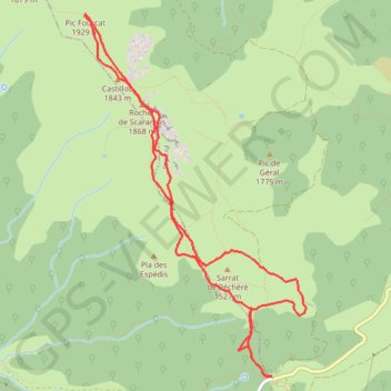 Pic de Fourcat GPS track, route, trail