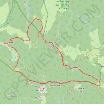 Boucle familiale du Plateau de Loëx GPS track, route, trail