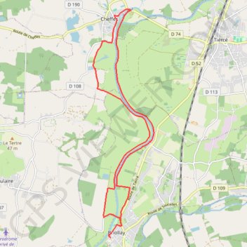Au fil de la Sarthe - Briollay GPS track, route, trail