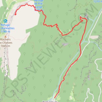 Rochers de Chalves depuis Pomarey (Chartreuse) GPS track, route, trail