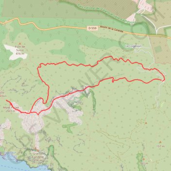 La Gardiole Mont Puget GPS track, route, trail