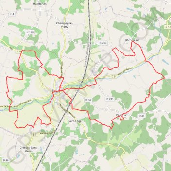 Boucles Blanzac GPS track, route, trail
