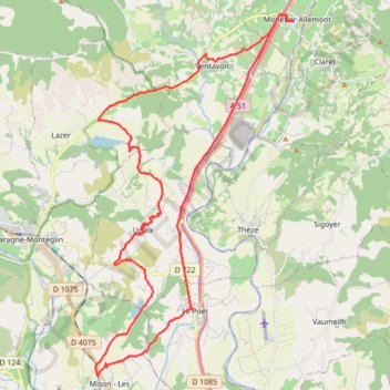 Monetier - Lazer - Upaix - Le Poët GPS track, route, trail