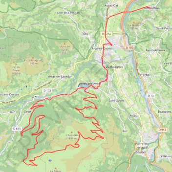 Les pentes du Cabaliros GPS track, route, trail