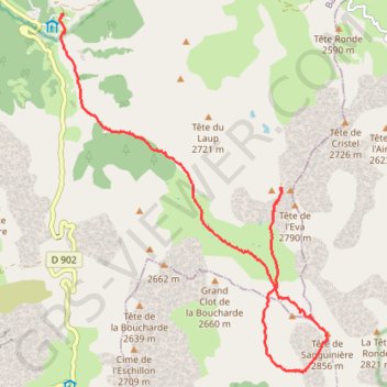 Tête de la Sanguinière (incomplet) GPS track, route, trail