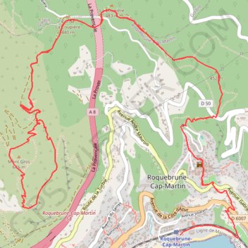 Le Mont Gros de Roquebrune GPS track, route, trail