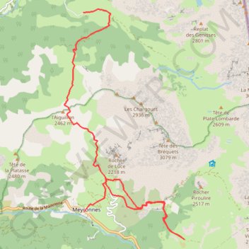 La Fouillouse - Meyronnes GPS track, route, trail