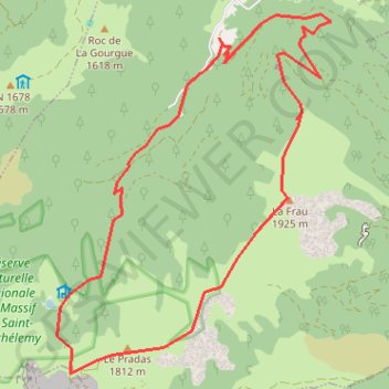 Montagne de la Frau depuis le Lasset GPS track, route, trail