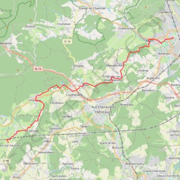 Belfort (FJT) - Villers sur Saulnot (auberge) GPS track, route, trail