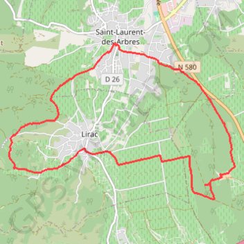 Saint-Laurent-des-Arbres - Château de Clary GPS track, route, trail