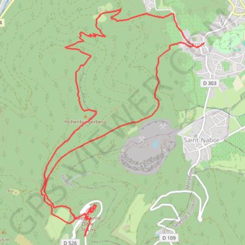 Randonnée au Mont Sainte Odile GPS track, route, trail