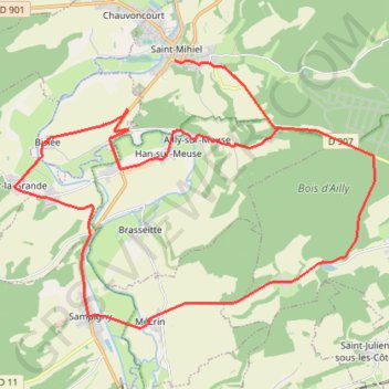 La vallée de la Meuse - Saint-Mihiel GPS track, route, trail