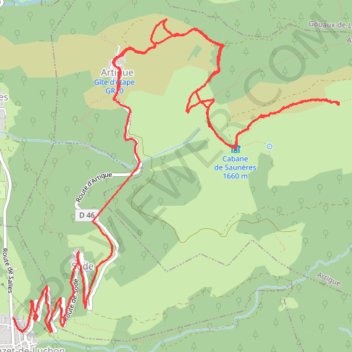 Artigue Cabane de Saunères et José GPS track, route, trail