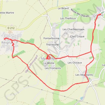 La butte de Montaigut GPS track, route, trail
