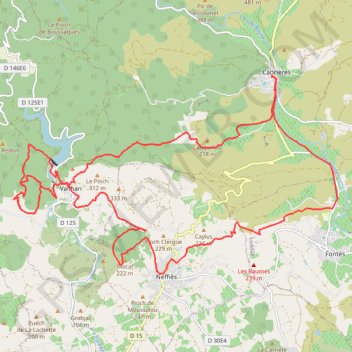 Cabrières, Vailhan, Fontès GPS track, route, trail