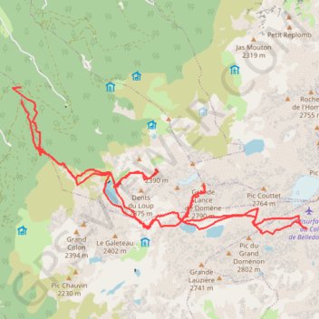 Charnier Grande lance de domène Col du Loup GPS track, route, trail