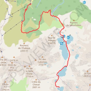Le lac de la Corne depuis le Plenet GPS track, route, trail