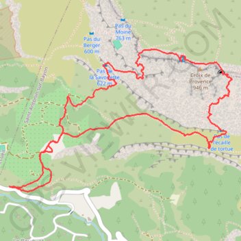Sainte Victoire - Pas de la Savonnette - Gouffre du Garagaï GPS track, route, trail