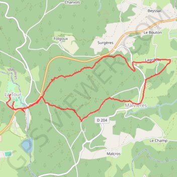 Malvières GPS track, route, trail