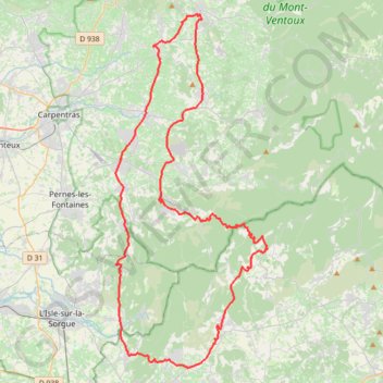 GordesColMurs83km GPS track, route, trail