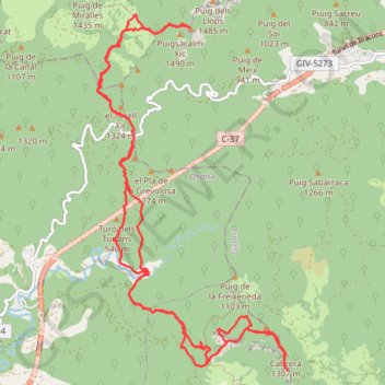 Puigsacalm cabrera puigsacalm GPS track, route, trail