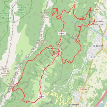 Saint Vincent de Mercuze - Boutat - Playeres GPS track, route, trail