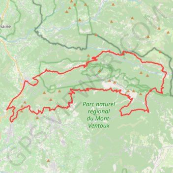Grand Tour du Ventoux à VTT GPS track, route, trail