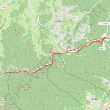 Croix-de-Wihr, Trois-Épis, Baerenstall GPS track, route, trail