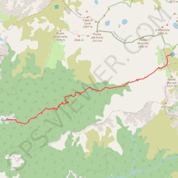 Laison du refuge de Petra Piana à Guagnu GPS track, route, trail