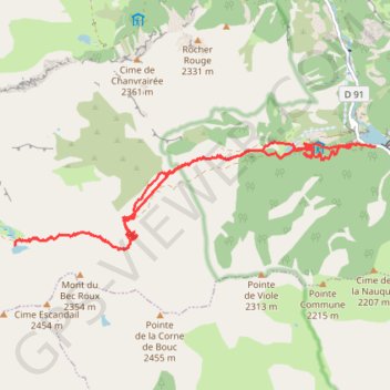 Rando famille Lac des Mesches-refuge des Merveilles GPS track, route, trail