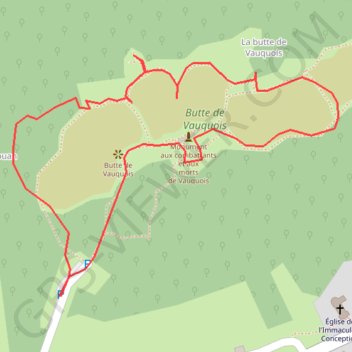 La Butte de Vauquois - Vauquois GPS track, route, trail