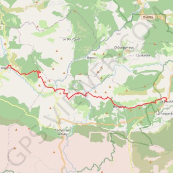La bastide trigance par GR 49 GPS track, route, trail