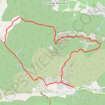 Montagne de Liausson - Mourèze GPS track, route, trail