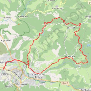 Autour du Rialet - Saint-Alby GPS track, route, trail
