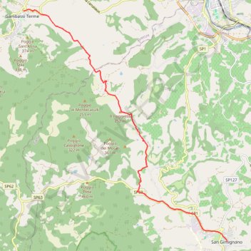 De Gambassi Terme à San Gimignano GPS track, route, trail