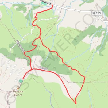 Massif du Baigura - Mendionde GPS track, route, trail