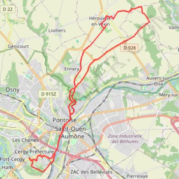 Cergy - Pontoise - Ennery - Hérouville GPS track, route, trail