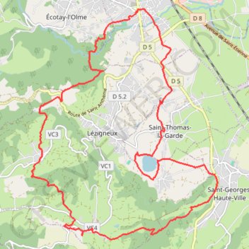 Moingt Valensanges Vidrieux avec les Randonneurs Montbrisonnais GPS track, route, trail